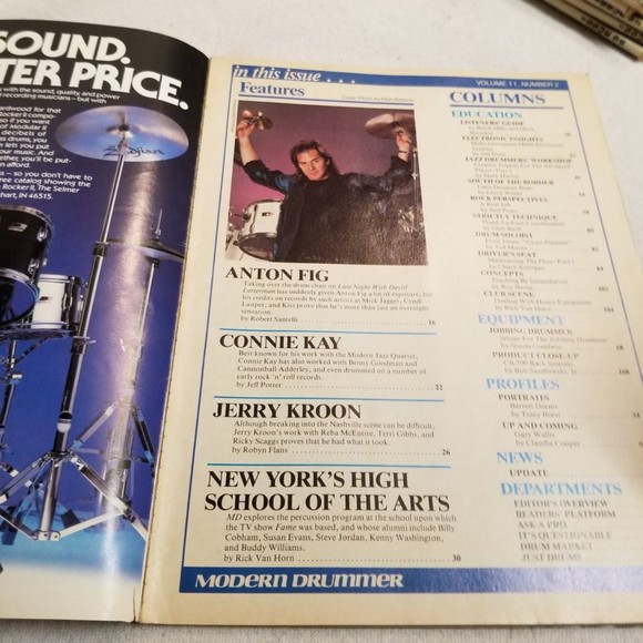 Feb. 1987 Modern Drummer mag Anton Fig Neil Peart - Picture 8 of 8